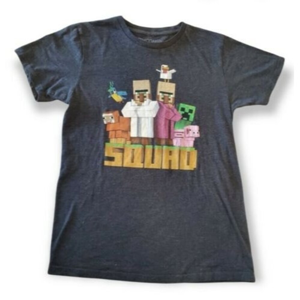 Mojang Minecraft Shirt Youth Boy Small Graphic Top Black Short Sleeve Gamer